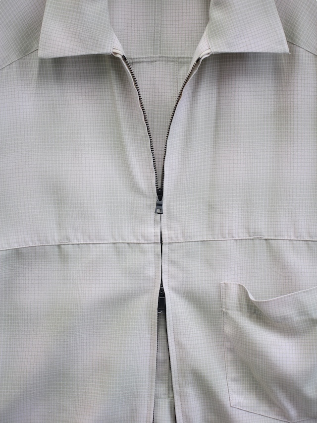 トップス ANCELLM OMBRECHECK SHORT ZIPUP SHIRT ANCELLM - OMBRECHECK SHORT ZIPUP SHIRT | BROWN | ジップ