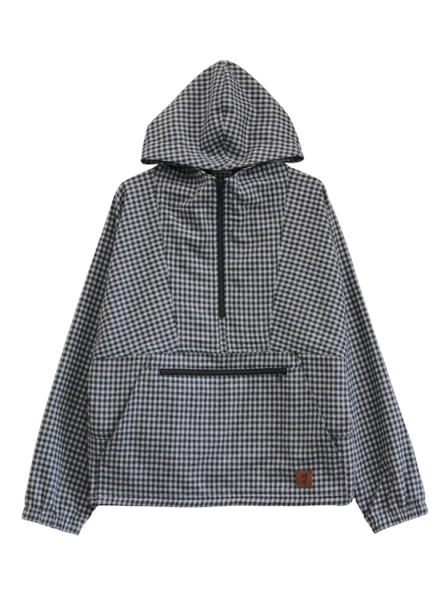 JIEDA CHECK PULLOVER PARKA WHITE/BLACK 2025AW