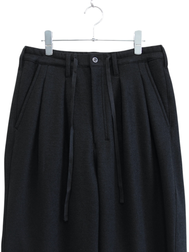 ANCELLM WOOL WIDE EASY TUCK SLACKS BLACK 2025AW 通販ページ