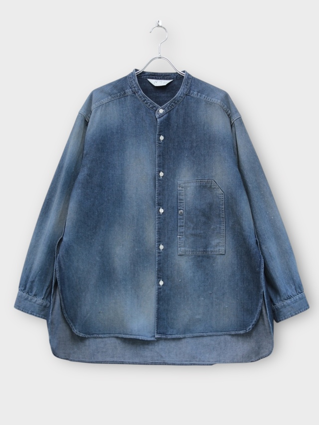 ANCELLM DENIM BAND COLLAR SHIRT INDIGO 2026SS 通販ページ octavia