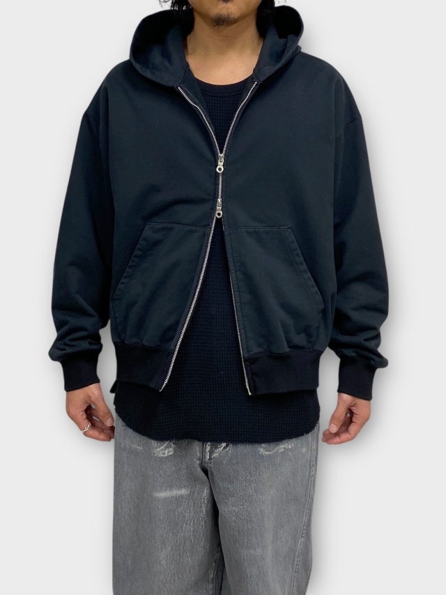 KANEMASA PHIL. 36G FINE SWEAT ZIP HOODIE BLACK DYE 2026SS 通販