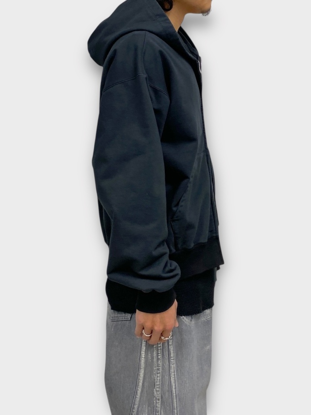 kk（感謝） KANEMASA PHIL. 36G FINE SWEAT ZIP HOODIE BLACK DYE 2026SS 通販