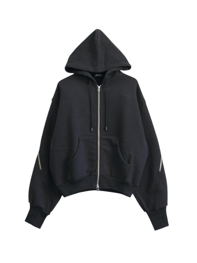 ROTOL FOAMORA SWEAT ZIP HOODIE BLACK 2025AW