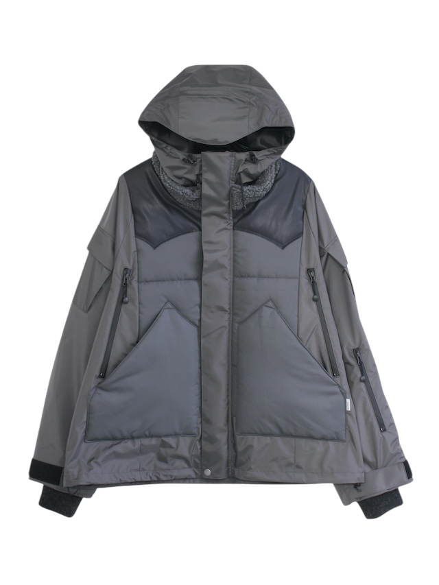 elephant TRIBAL fabrics Down Vest Mountain Parka Shell GRAY