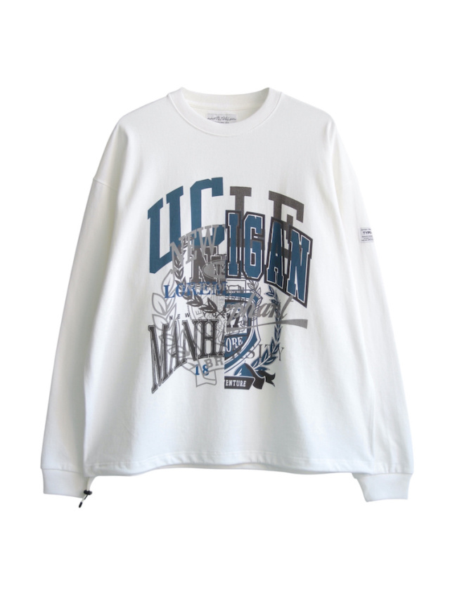 elephant TRIBAL fabrics Graphic Fat Long T-SH WHITE