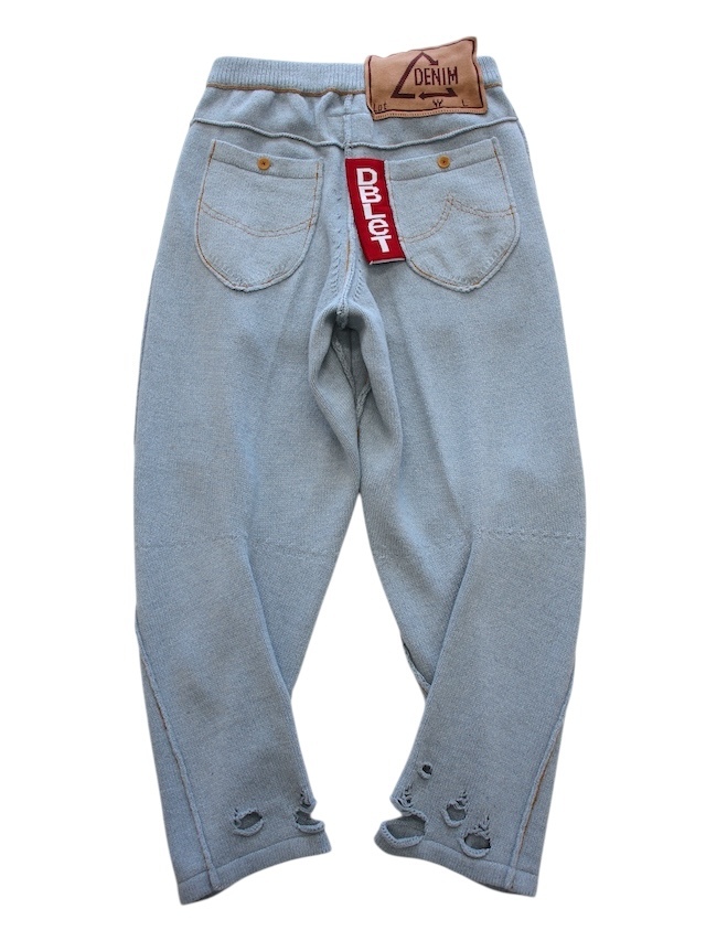 doublet RECYCLE DENIM YARN KNIT PANTS INDIGO