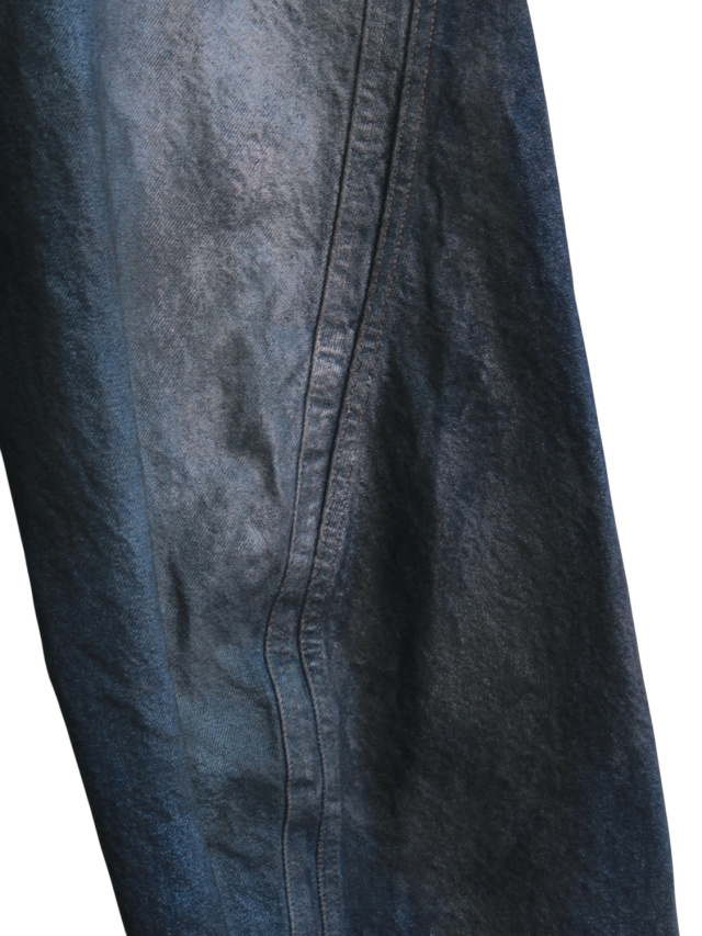 NVRFRGT 3D TWISTED WIDE LEG JEANS LUSTER COATED DARK INDIGO 通販