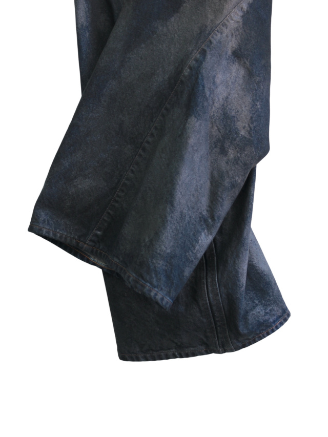 NVRFRGT 3D TWISTED WIDE LEG JEANS LUSTER COATED DARK INDIGO 通販