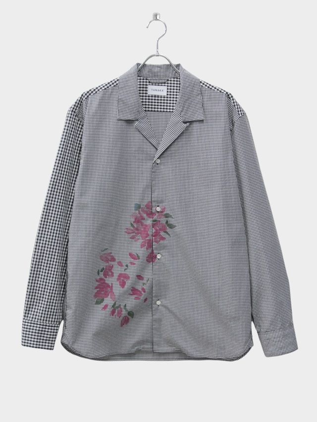 TANAKA THE SHIRT BLACK GINGHAM (FLOWER) 2026SS