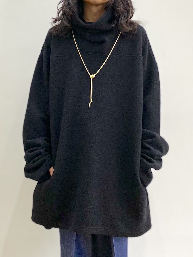 JOHNLAWRENCESULLIVAN WOOL JERSEY COWL NECK TOP BLACK