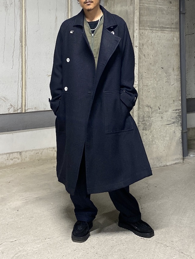 ANCELLM DOUBLE-BREASTED COAT ロングコート ancellm DOUBLE-BREASTED COAT(BLACK)