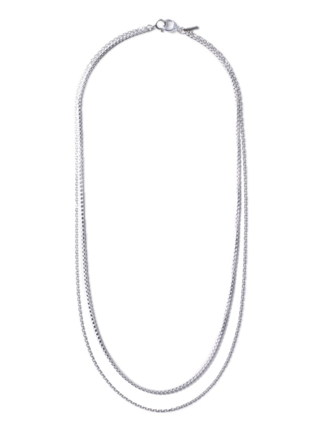 EPHEMERAL VENETIAN LAYERED CHAIN NECKLACE SILVER