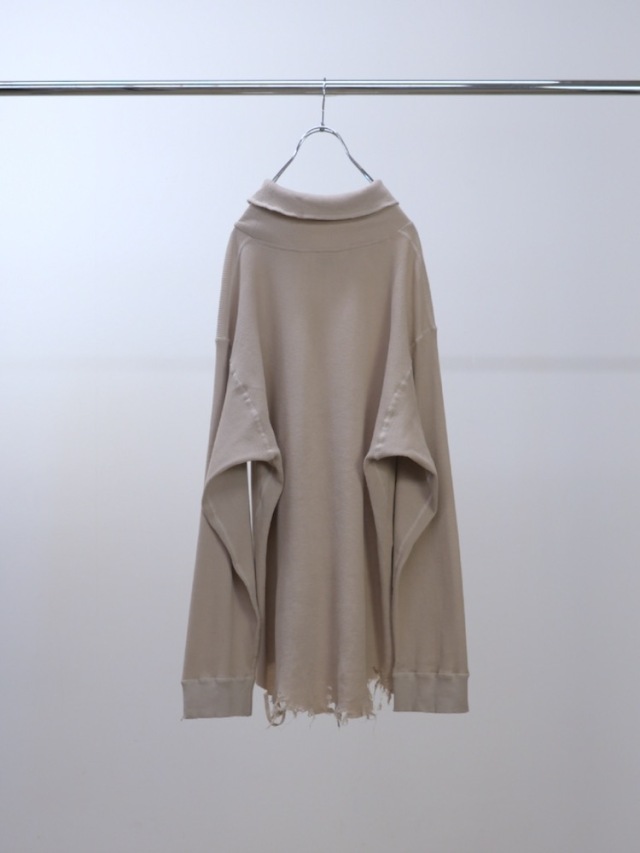 ANCELLM DAMAGE WAFFLE HI-NECK LS T-SHIRT GREIGE 2025AW 通販ページ