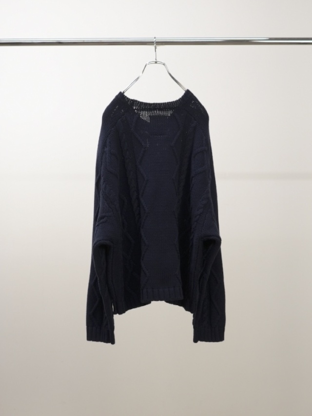 トップス 25aw ANCELLM CABLE STICH KNIT(BLACK) 2 ANCELLM EMBROIDERY CABLE STITCH KNIT NAVY 2025AW 通販ページ