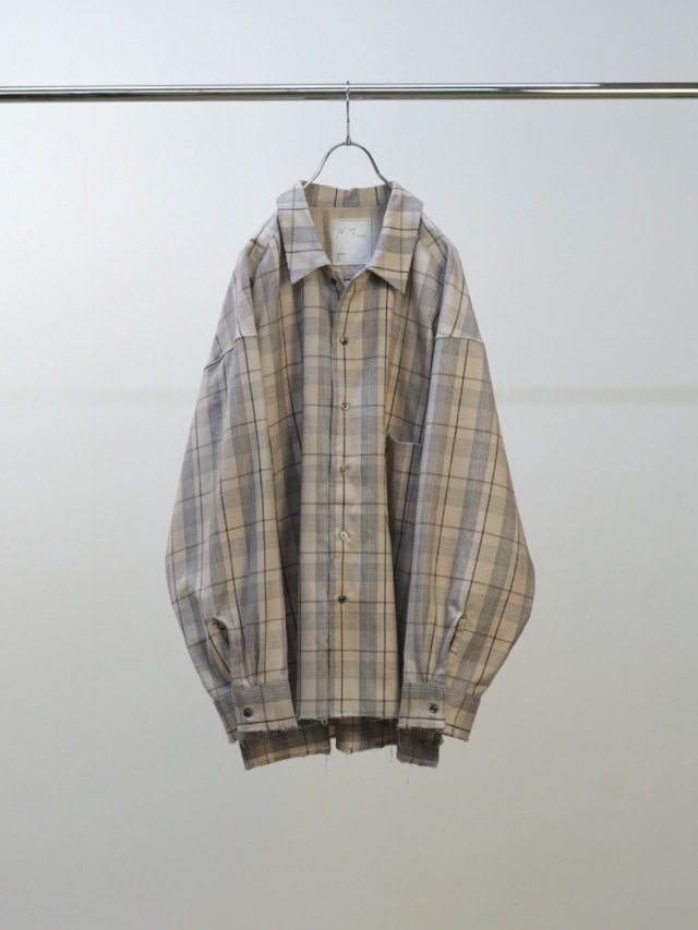即完売 25aw 新品 アンセルム ANCELLM チェックシャツ GRAY 1 ANCELLM／アンセルム／DAMAGED FLANNEL CHECK SHIRT | ガーデン