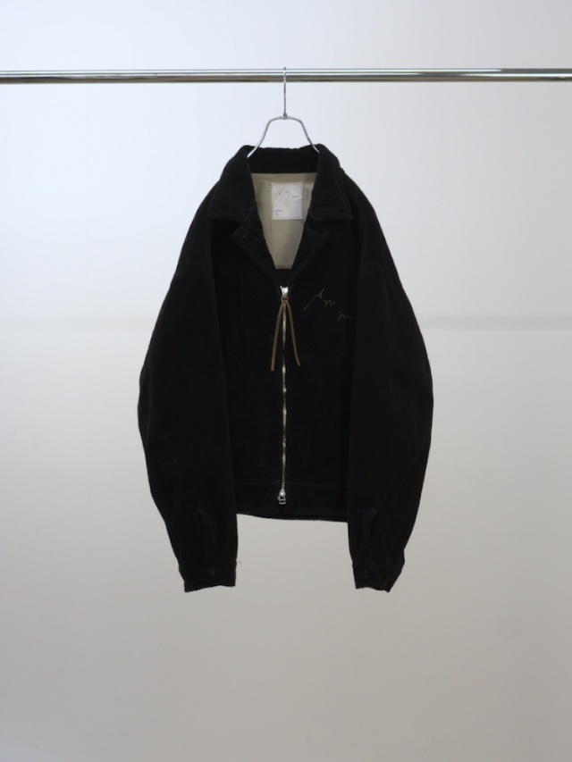 ANCELLM CORDUROY ZIPUP JACKET BLACK 2025AW