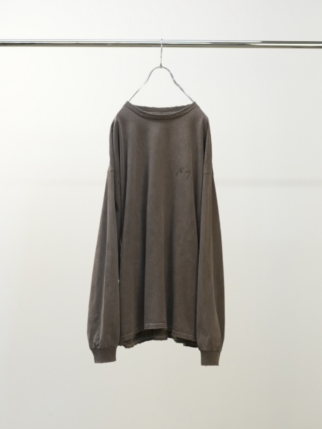ANCELLM EMBROIDERY DYED LS T-SHIRT 2 BROWN 2025AW