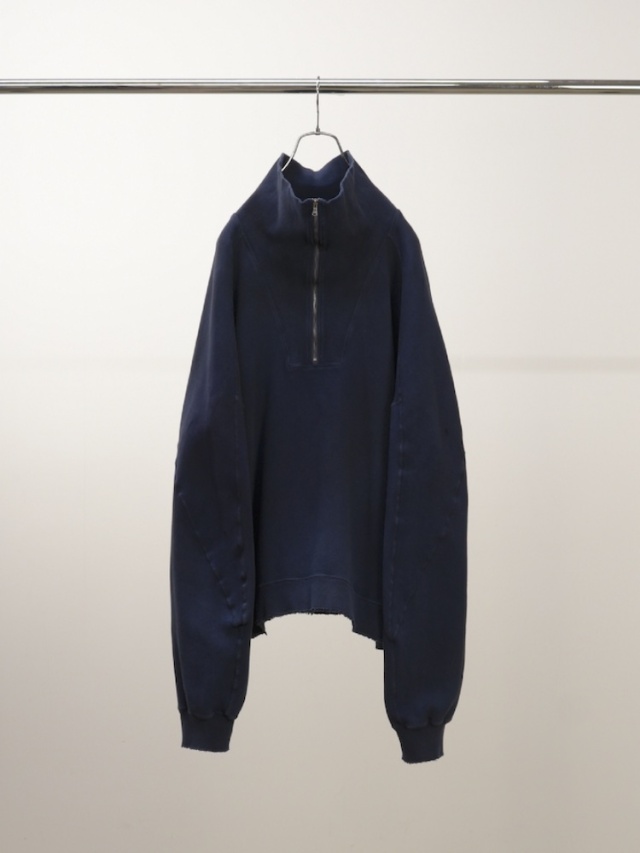 ANCELLM SMOOTH KNIT PULLOVER SHIRT NAVY 2025AW