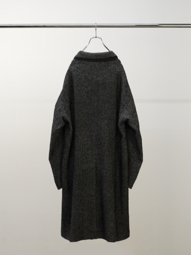 ANCELLM SEMI-DOUBLE CHESTER COAT WHITE/BLACK 通販ページ octavia