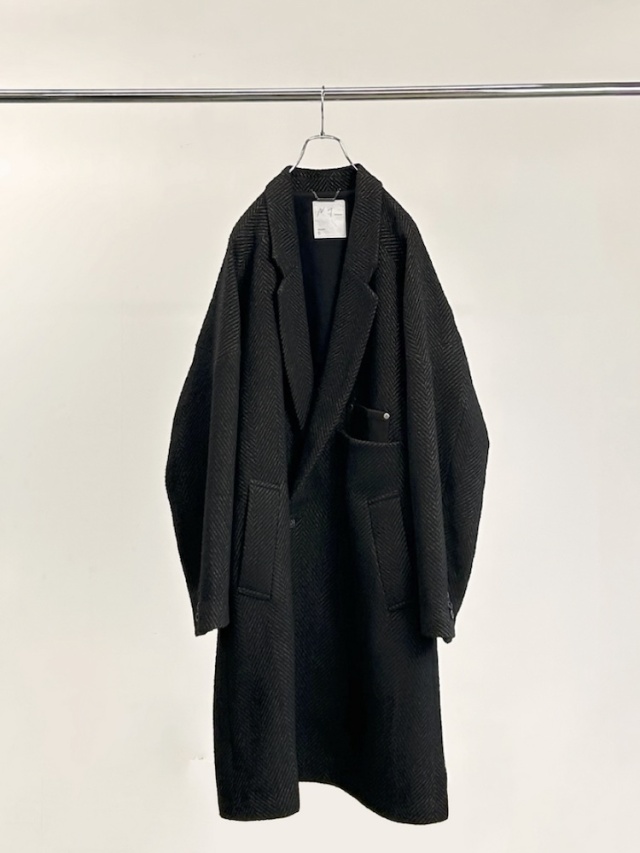 ANCELLM SEMI-DOUBLE CHESTER COAT BROWN/BLACK 2025AW