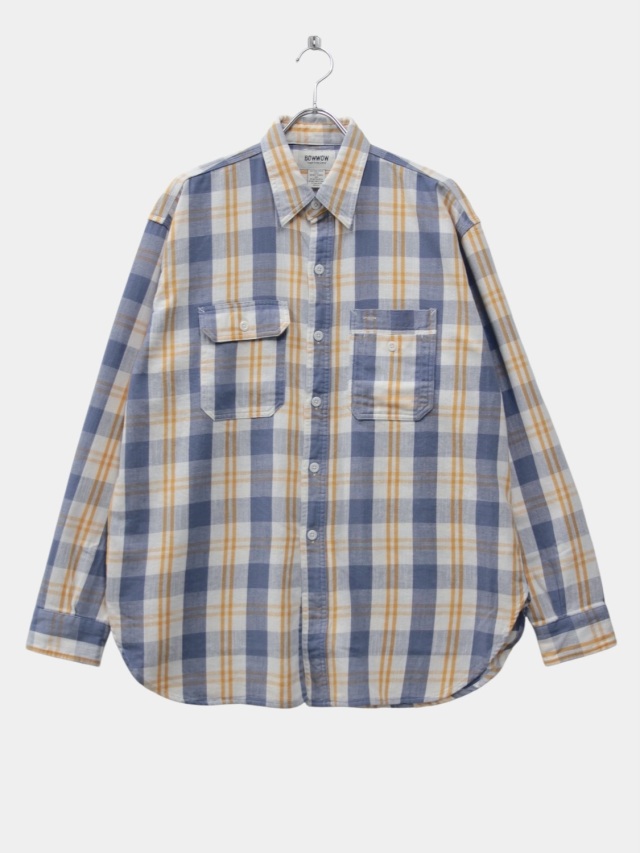 BOWWOW UNIQUE POCKET CHECKED FLANNEL SHIRT YELLOW/BLUE 2026SS
