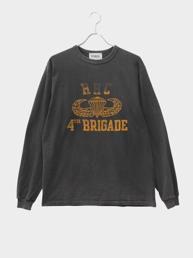 BOWWOW WEATHERED 88/12 LS TEE 4th AIRBORNE BLACK 2026AW
