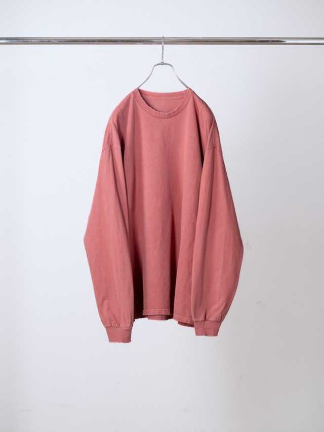 ANCELLM EMBROIDERY DYED LS T-SHIRT RED 2026AW