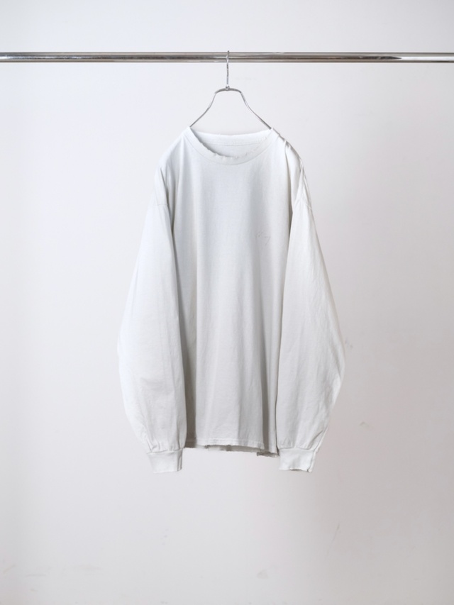 ANCELLM EMBROIDERY DYED LS T-SHIRT G.WHITE 2026AW