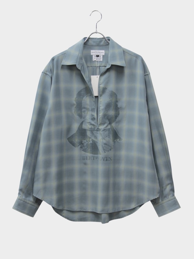 elephant TRIBAL fabrics Skipper Shirt Ombre SAX CHECK 2026AW