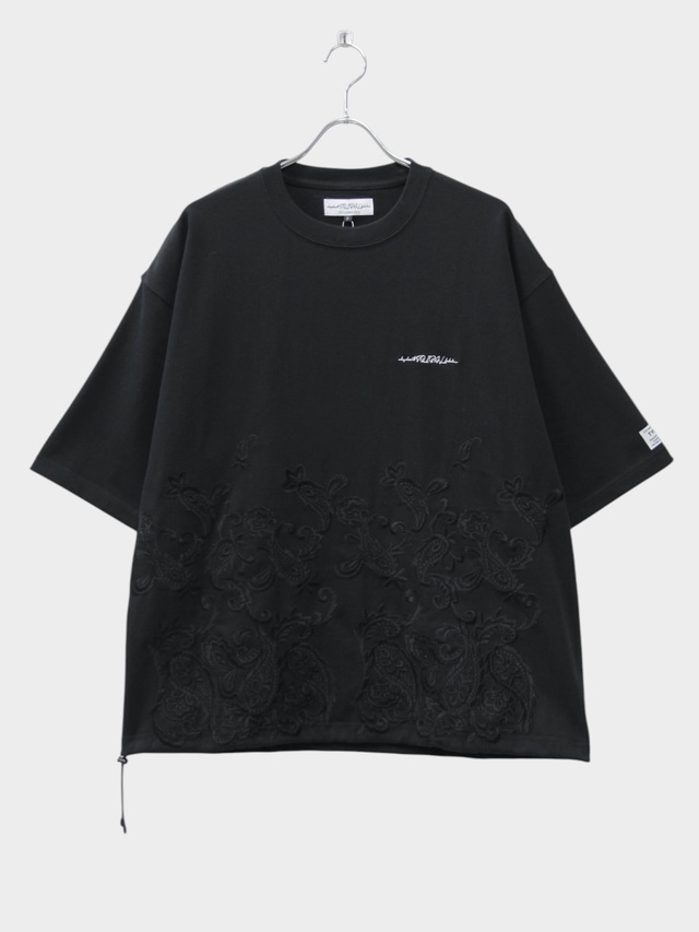 elephant TRIBAL fabrics EMBROIDERY FAT T-SH BLACK 2026SS