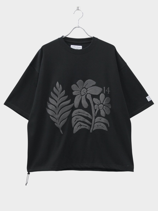 elephant TRIBAL fabrics FLOWER PRINT FAT T-SH BLACK 2026SS