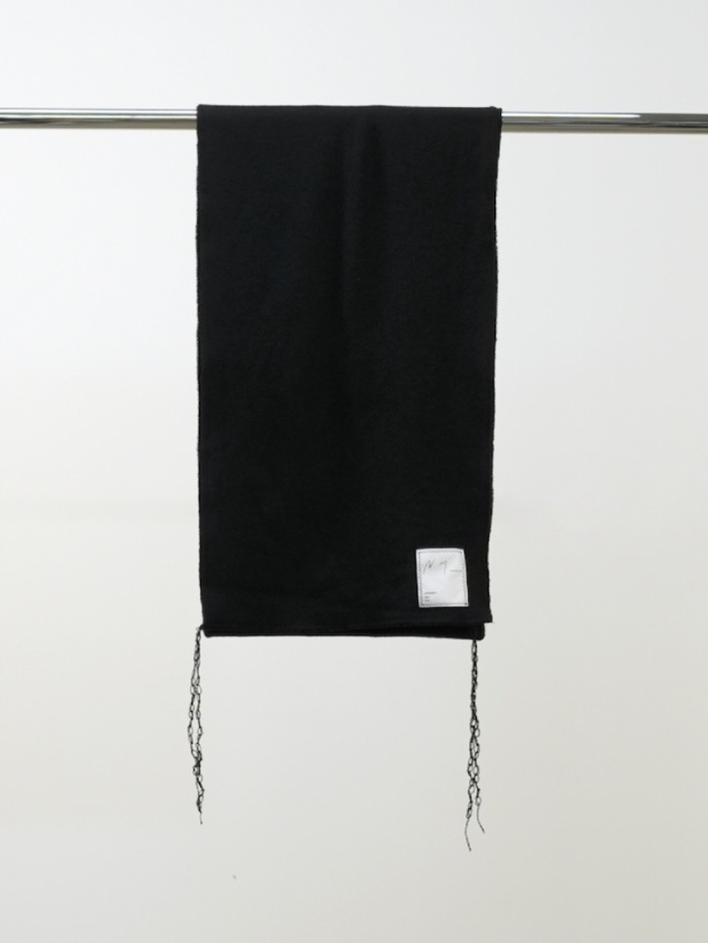 ANCELLM WOOL BLANKET SCARF BLACK 2025AW