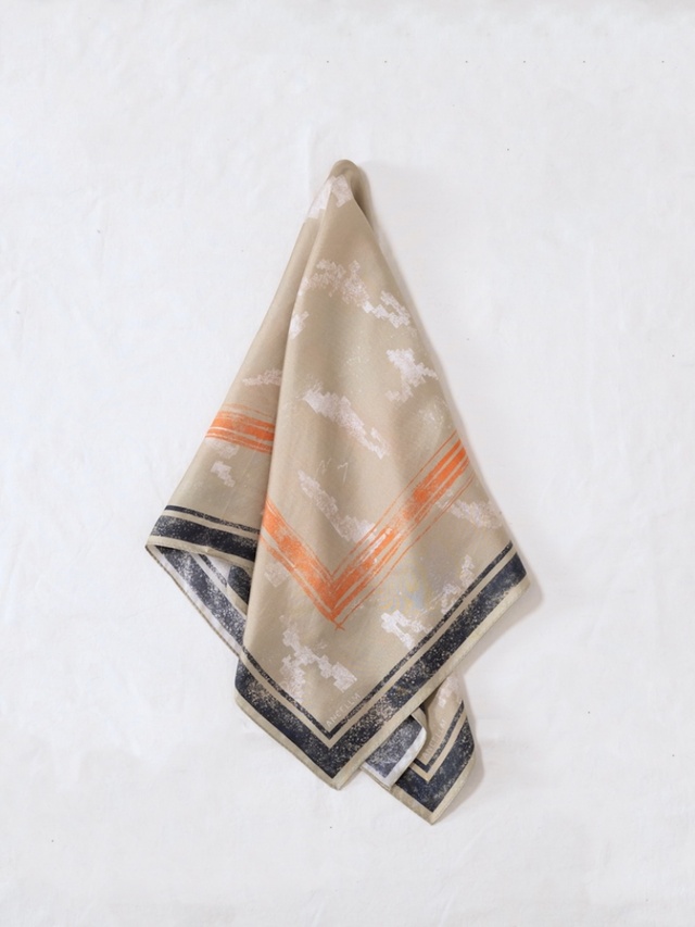 ANCELLM SILK SCALF BEIGE 2026AW