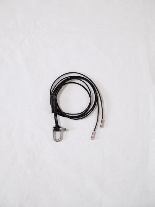 ANCELLM LEATHER ROPE BRACELET BLACK 2026AW