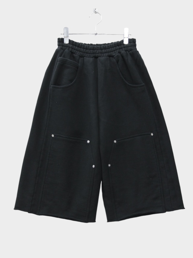 JIEDA 3/4 DOUBLE KNEE SWEAT PANTS BLACK 2026SS