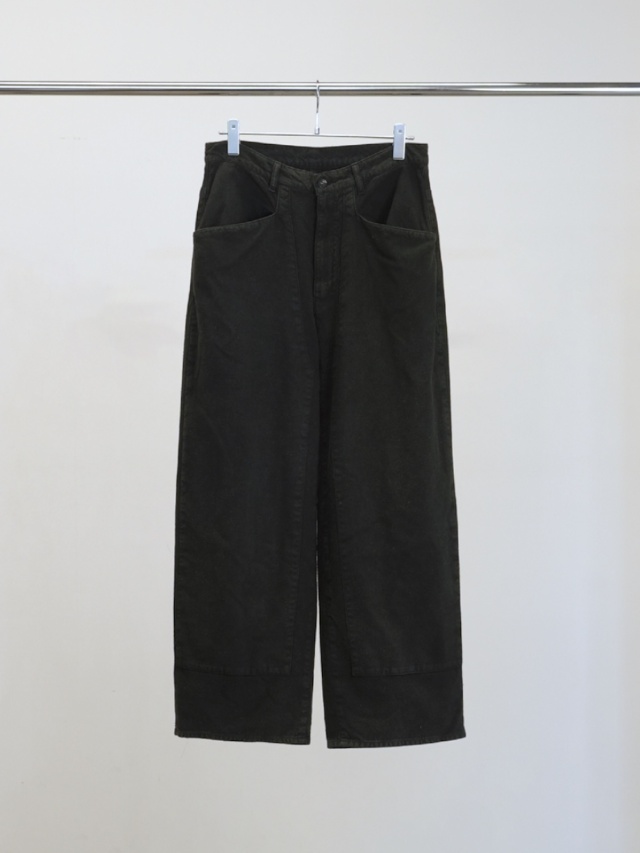 ANCELLM C/R DUCK DOUBLEKNEE PANTS BLACK 2026SS