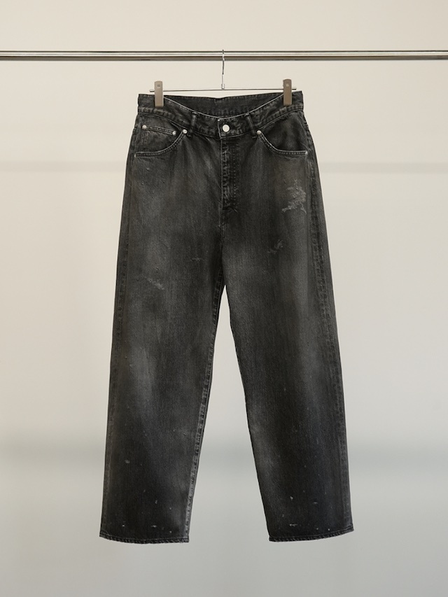 ANCELLM TAPERED 5P DENIM PANTS BLACK