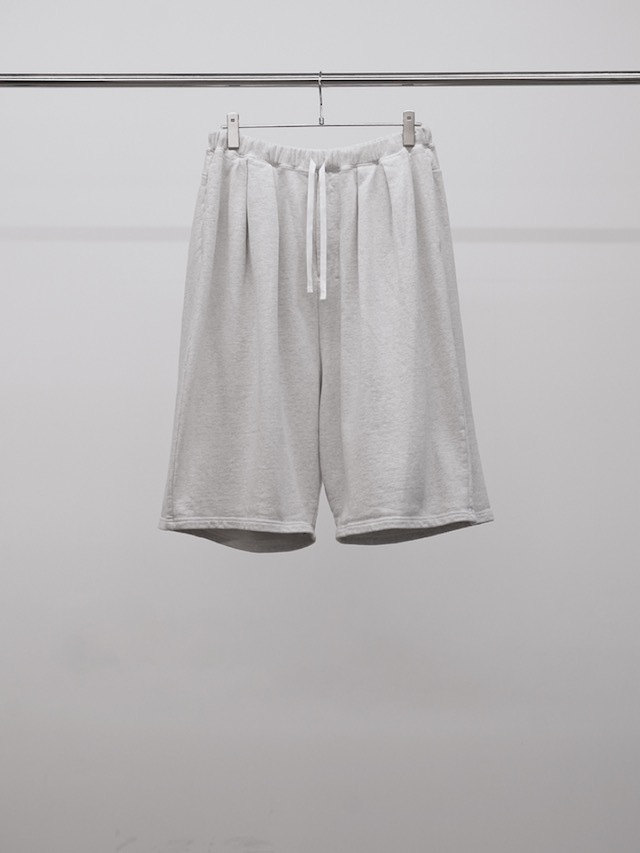 ANCELLM 3/4 TUCK SWEAT SHORTS ASH GRAY