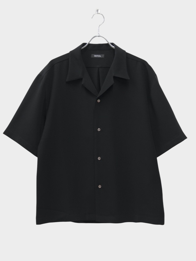 ROTOL FLUID OPEN COLLAR SHIRT BLACK 2026SS
