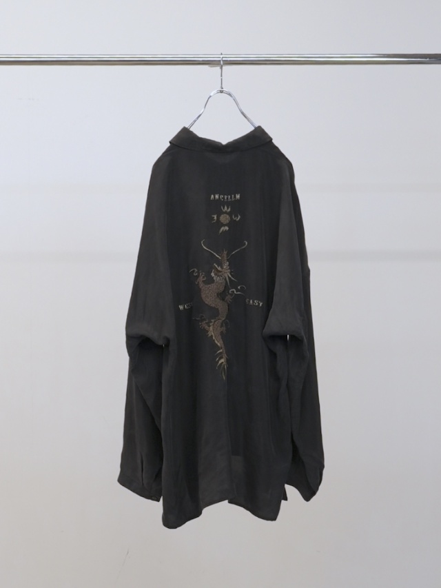 ANCELLM EMBROIDERED SOUVENIR SHIRT BLACK 2026SS