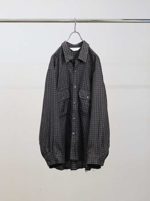 ANCELLM NEL CHECK OVER WORK SHIRT NAVY 2026SS