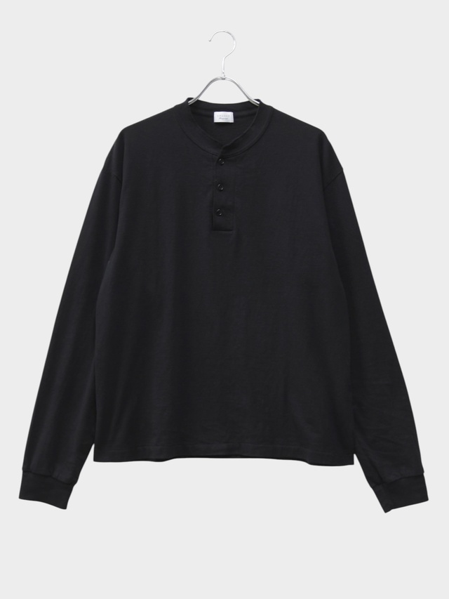 UNUSED LONG-SLEEVE HENRY NECK T-SHIRT BLACK 2026AW