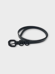 ANCELLM NARROW LEATHER BELT BLACK 2026SS