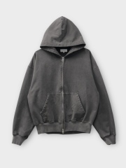 KANEMASA PHIL. 36G FINE SWEAT ZIP HOODIE CHARCOAL PIGMENT 2026SS