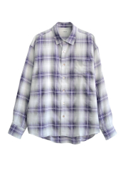 JIEDA OMBRE CHECK SHIRT PURPLE 2025AW