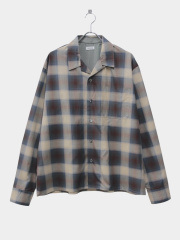 JIEDA CHECK OPEN COLLAR SHIRT BROWN 2026SS