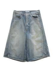 ROTOL TRIPLE SEAMS 6P DENIM SHORTS DAMAGE INDIGO