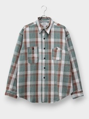 BOWWOW MOUNTAIN POCKET FLANNEL SHIRT GREEN/BROWN/GRAY 2026AW