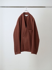 ANCELLM W/CA NO COLLAR DOUBLE JACKET MARRON 2026AW