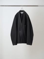 ANCELLM W/CA NO COLLAR DOUBLE JACKET BLACK 2026AW